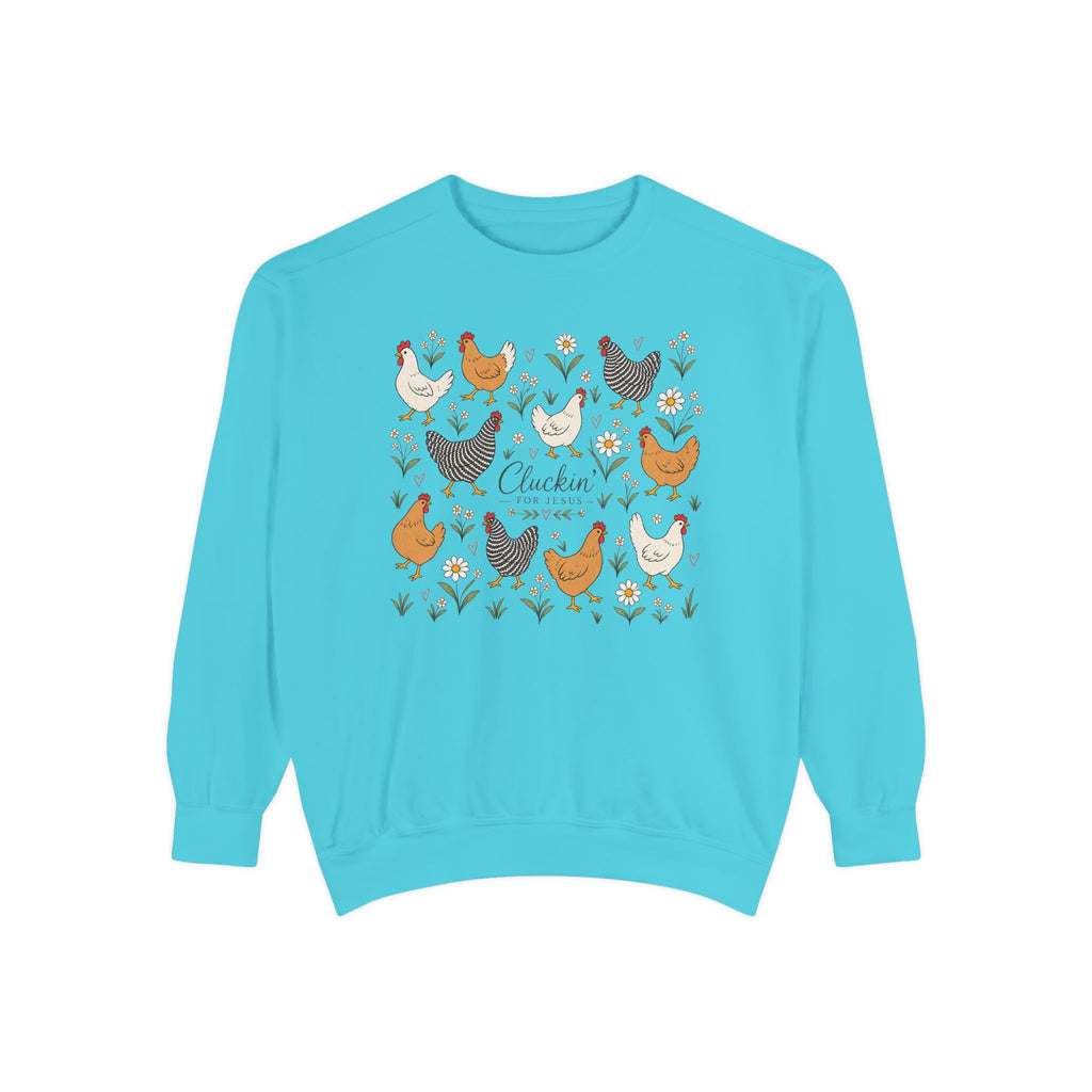 Cluckin Unisex Garment-Dyed Sweatshirt