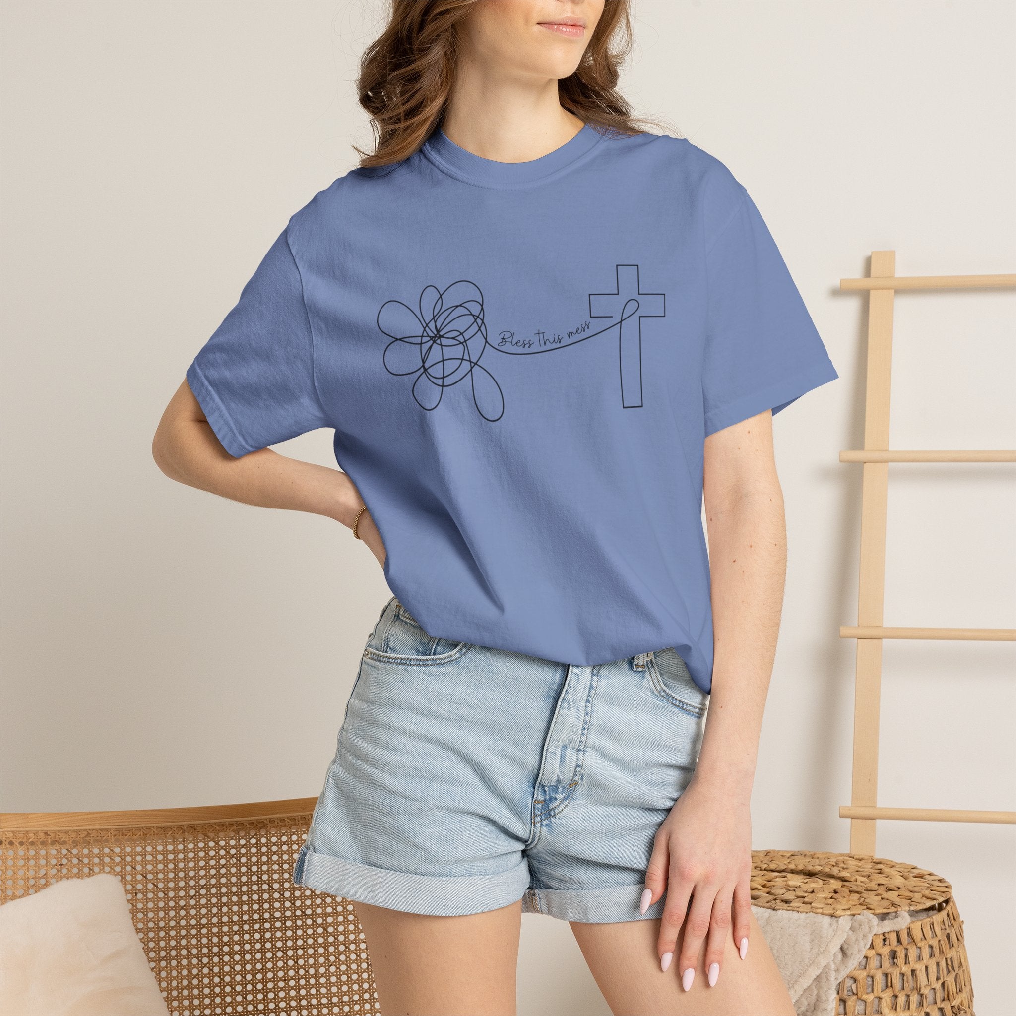 Bless this mess Unisex Garment-Dyed T-shirt