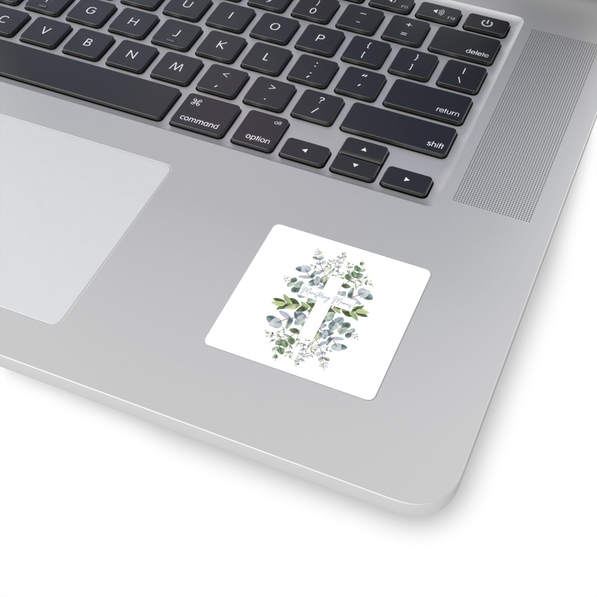 Ministering Mama Cross Floral Square Stickers