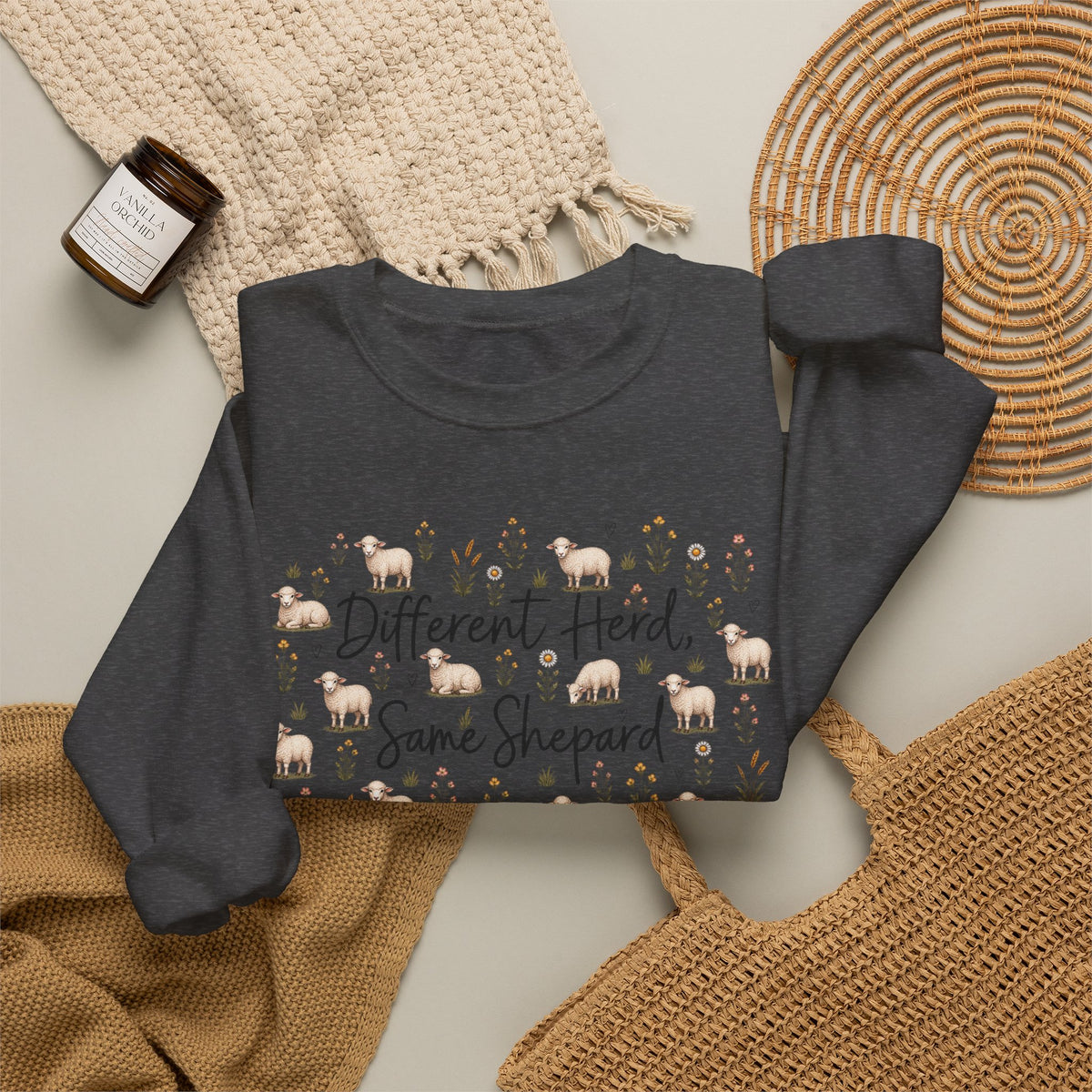 Different herd, same shepherd Unisex Heavy Blend™ Crewneck Sweatshirt