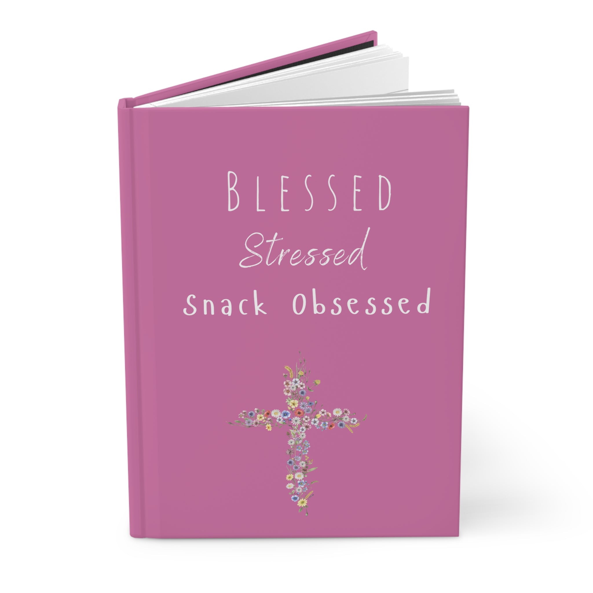 Stressed Blessed Snack Obsessed Hardcover Journal Matte