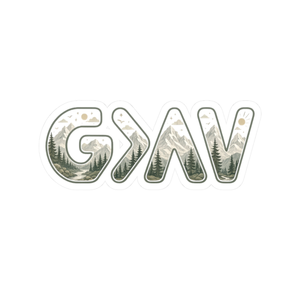 God is greater Kiss-Cut Stickers