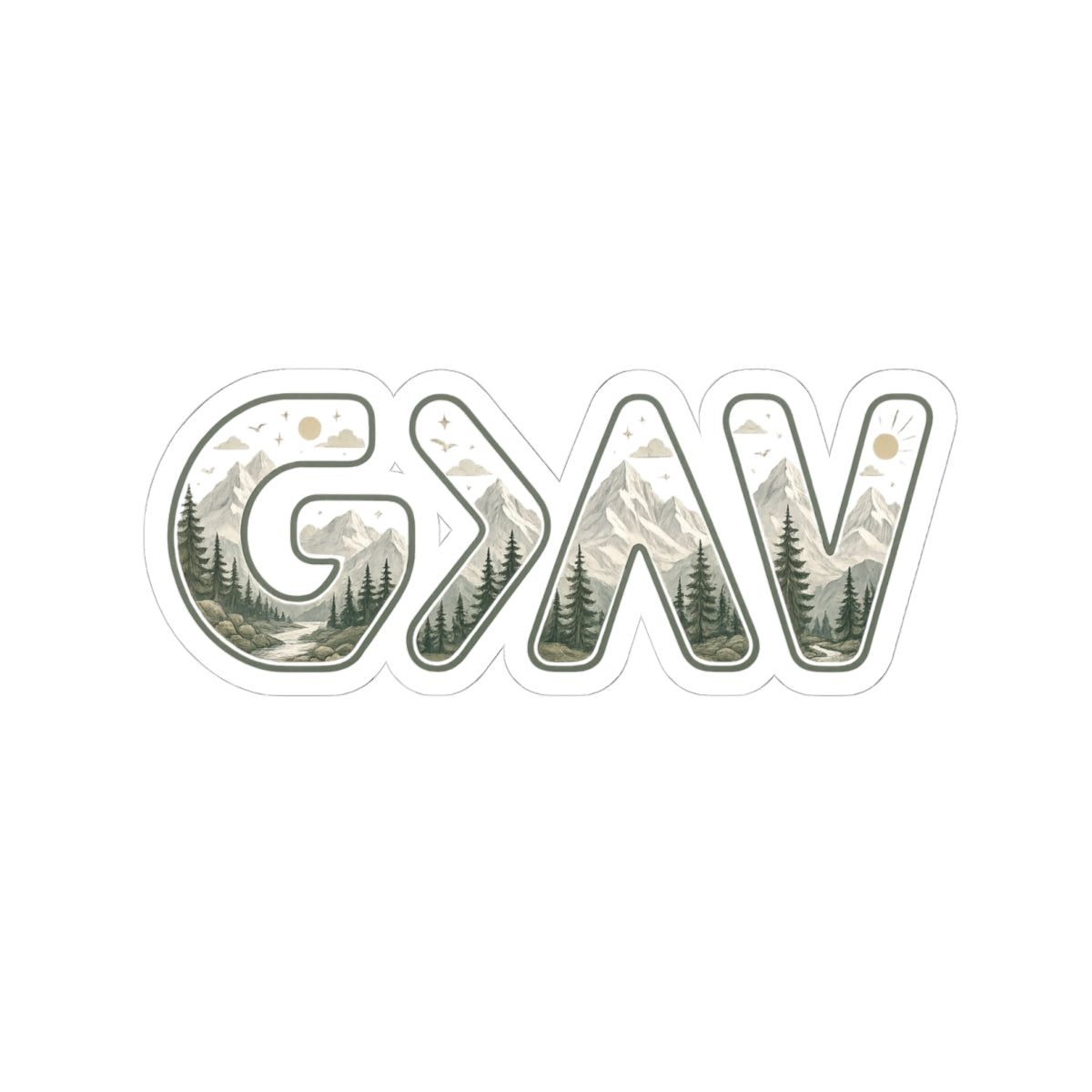 God is greater Kiss-Cut Stickers
