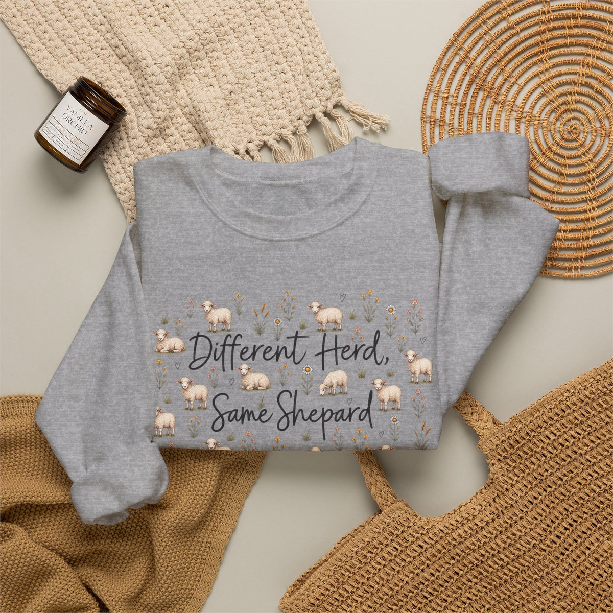 Different herd, same shepherd Unisex Heavy Blend™ Crewneck Sweatshirt