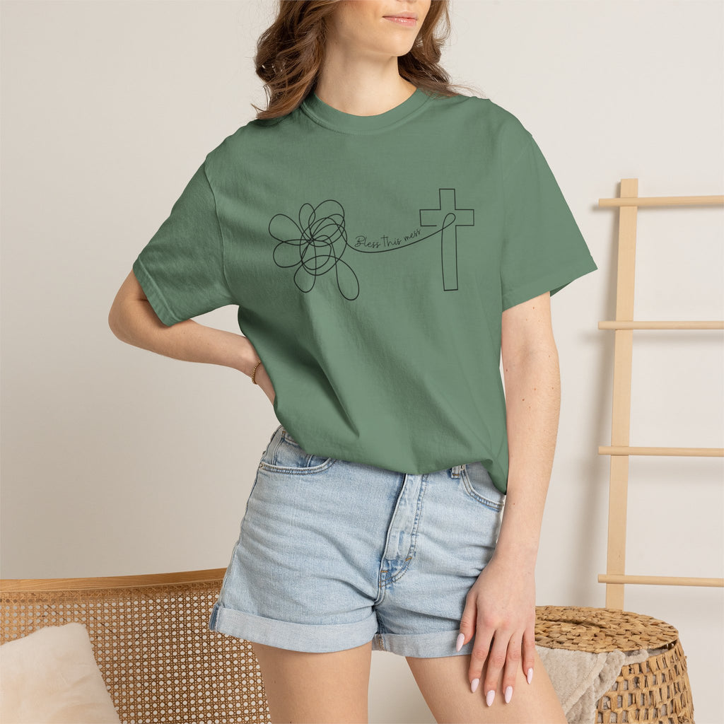 Bless this mess Unisex Garment-Dyed T-shirt