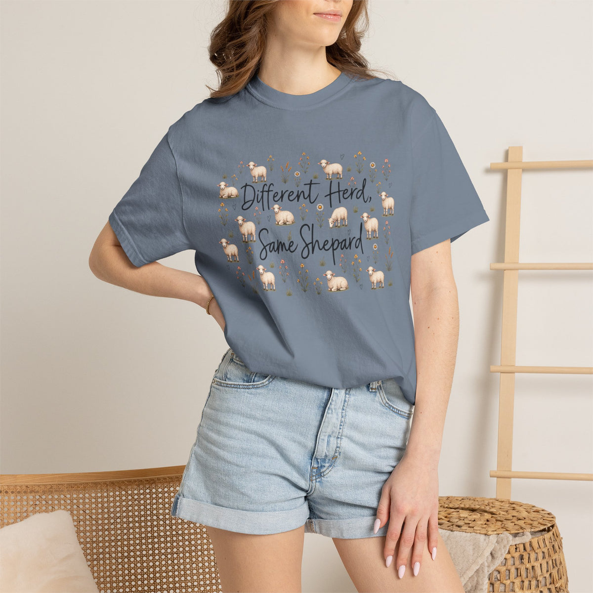 Different Herd, Same shepherd Unisex Garment-Dyed T-shirt