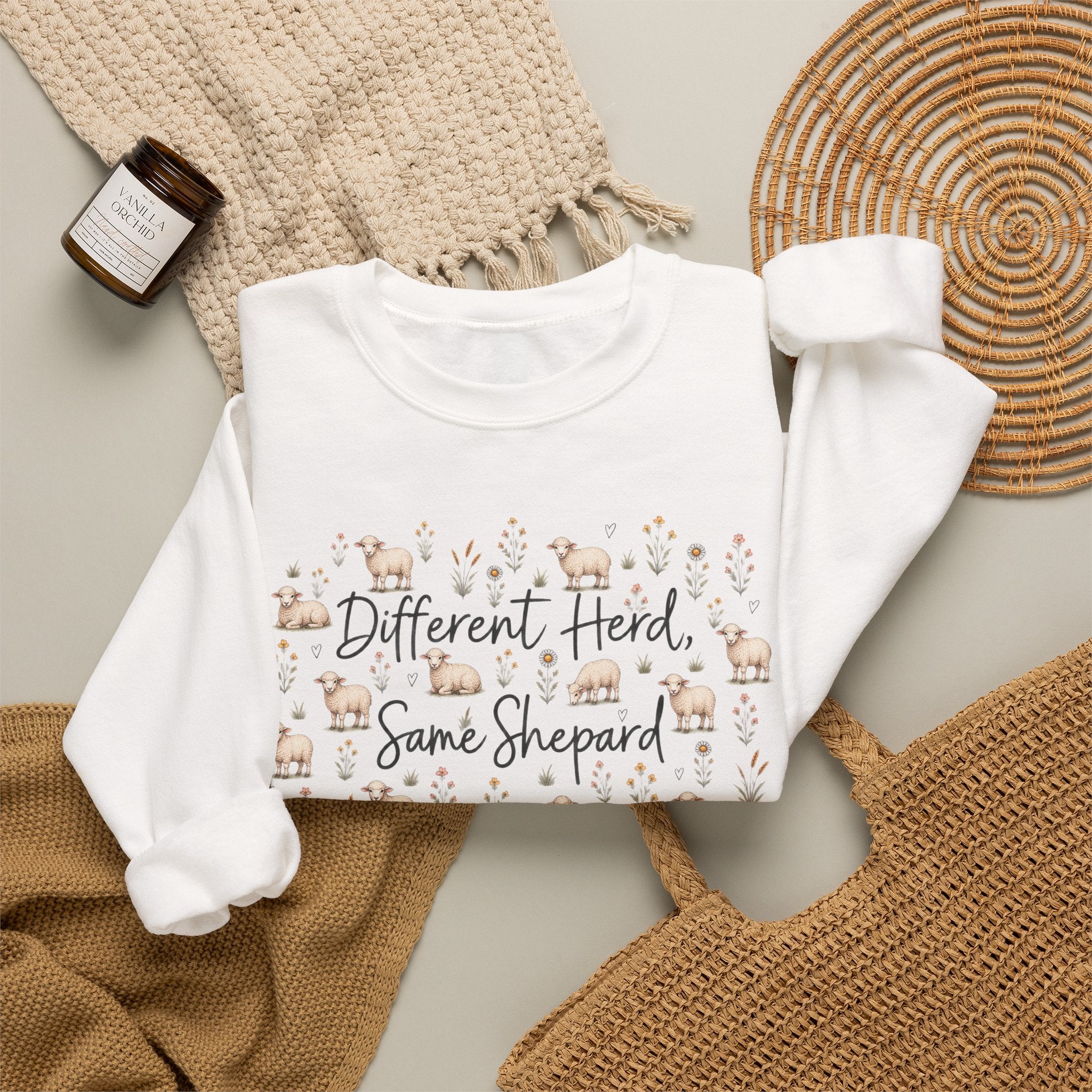 Different herd, same shepherd Unisex Heavy Blend™ Crewneck Sweatshirt