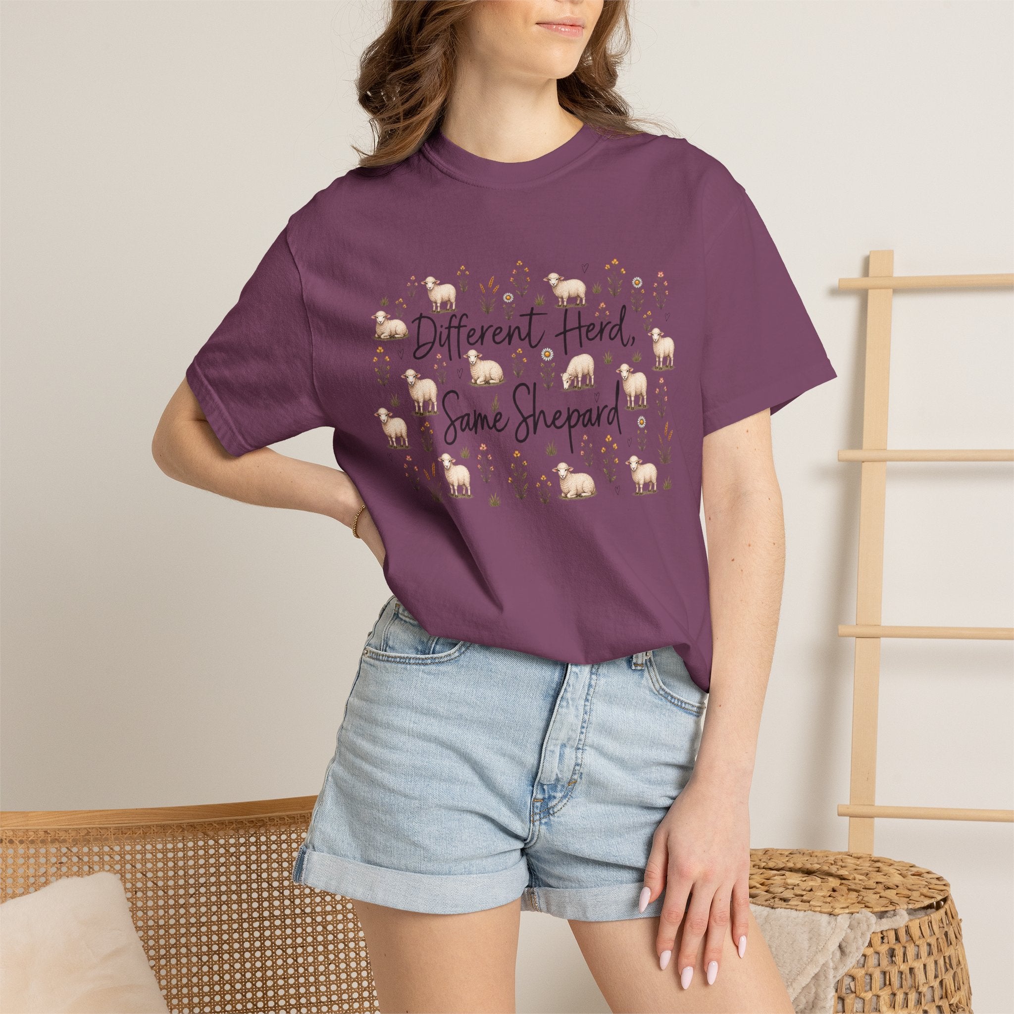 Different Herd, Same shepherd Unisex Garment-Dyed T-shirt