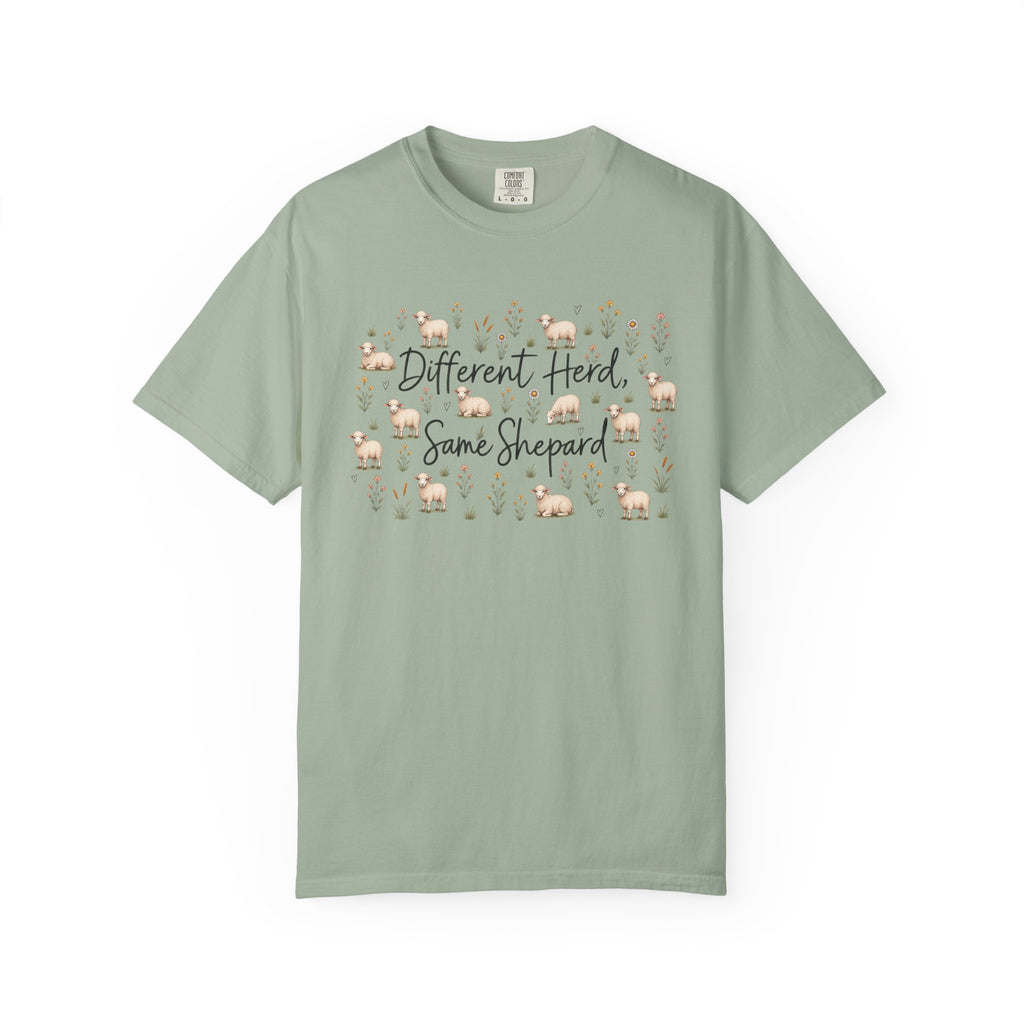 Different Herd, Same shepherd Unisex Garment-Dyed T-shirt