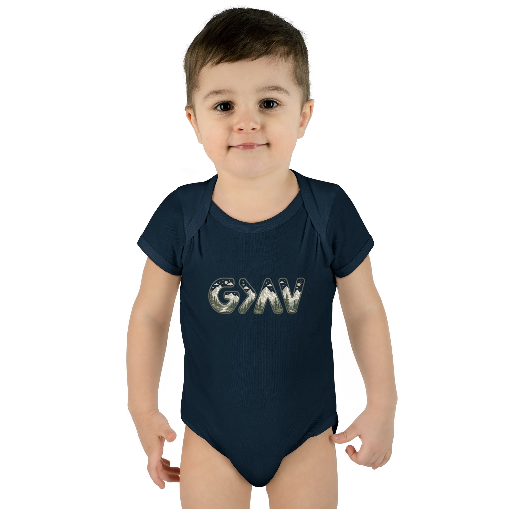 God is greater Infant Baby Rib Bodysuit