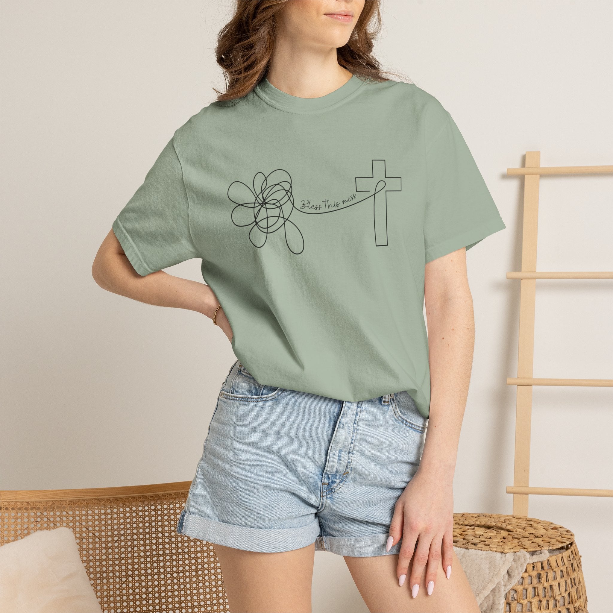 Bless this mess Unisex Garment-Dyed T-shirt