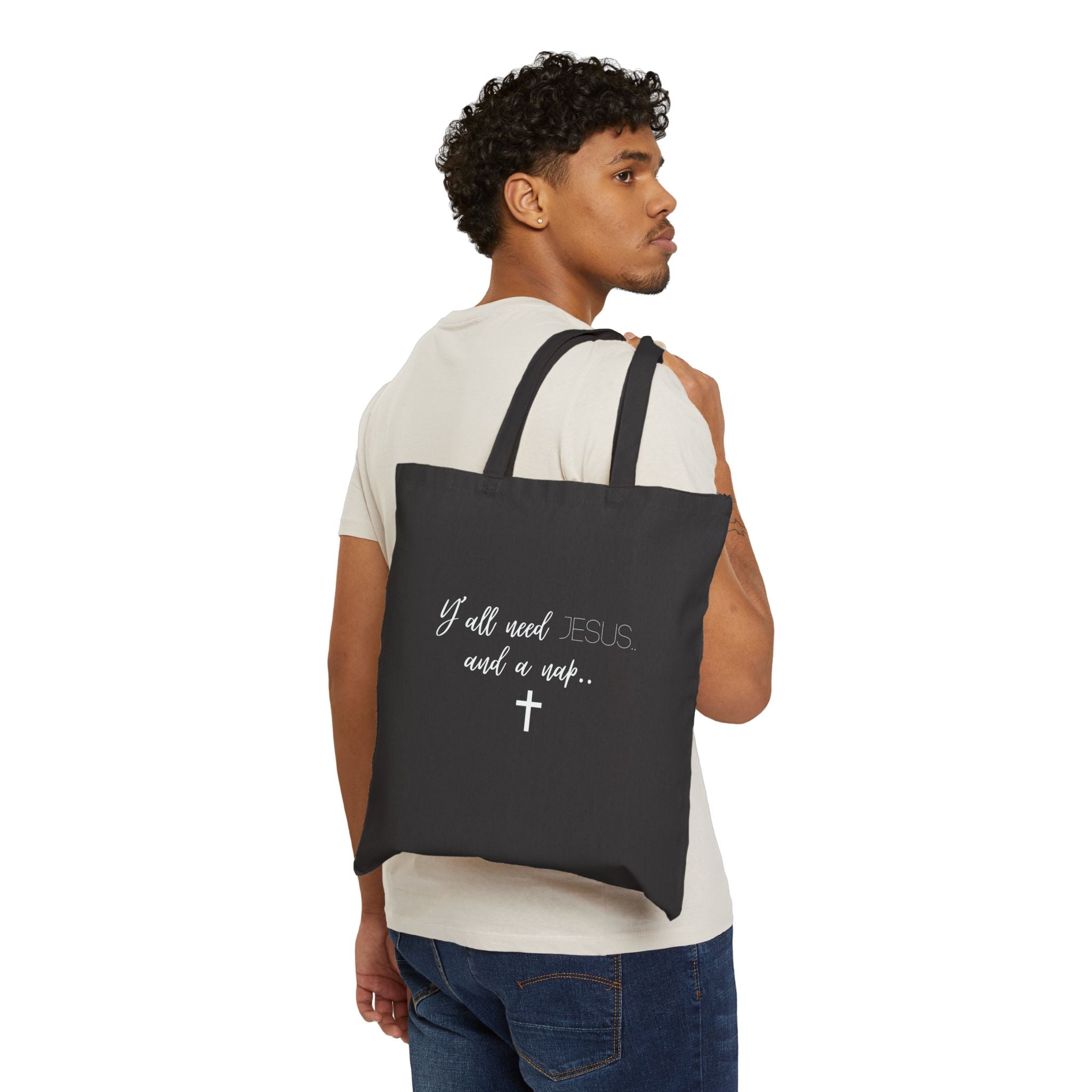 Y’all need Jesus Cotton Canvas Tote Bag