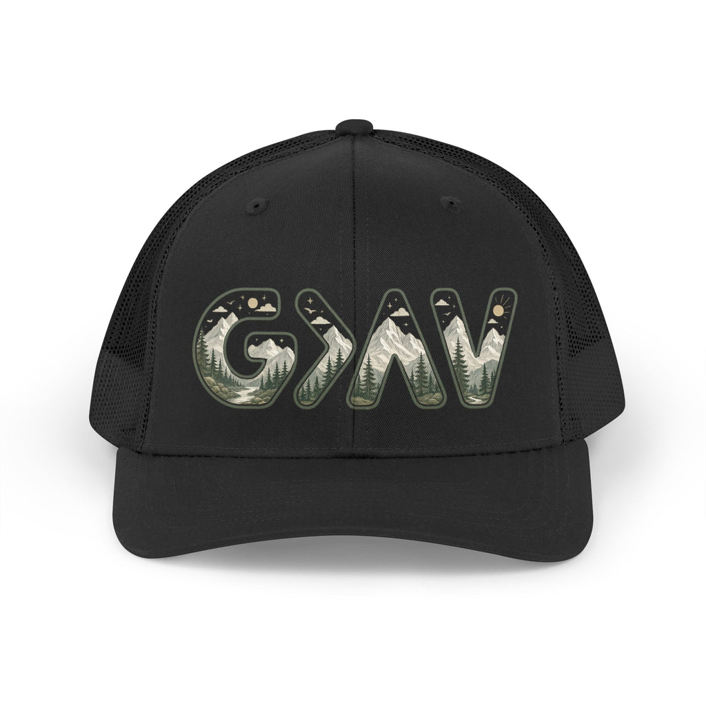 God is greater Trucker Retro Hat