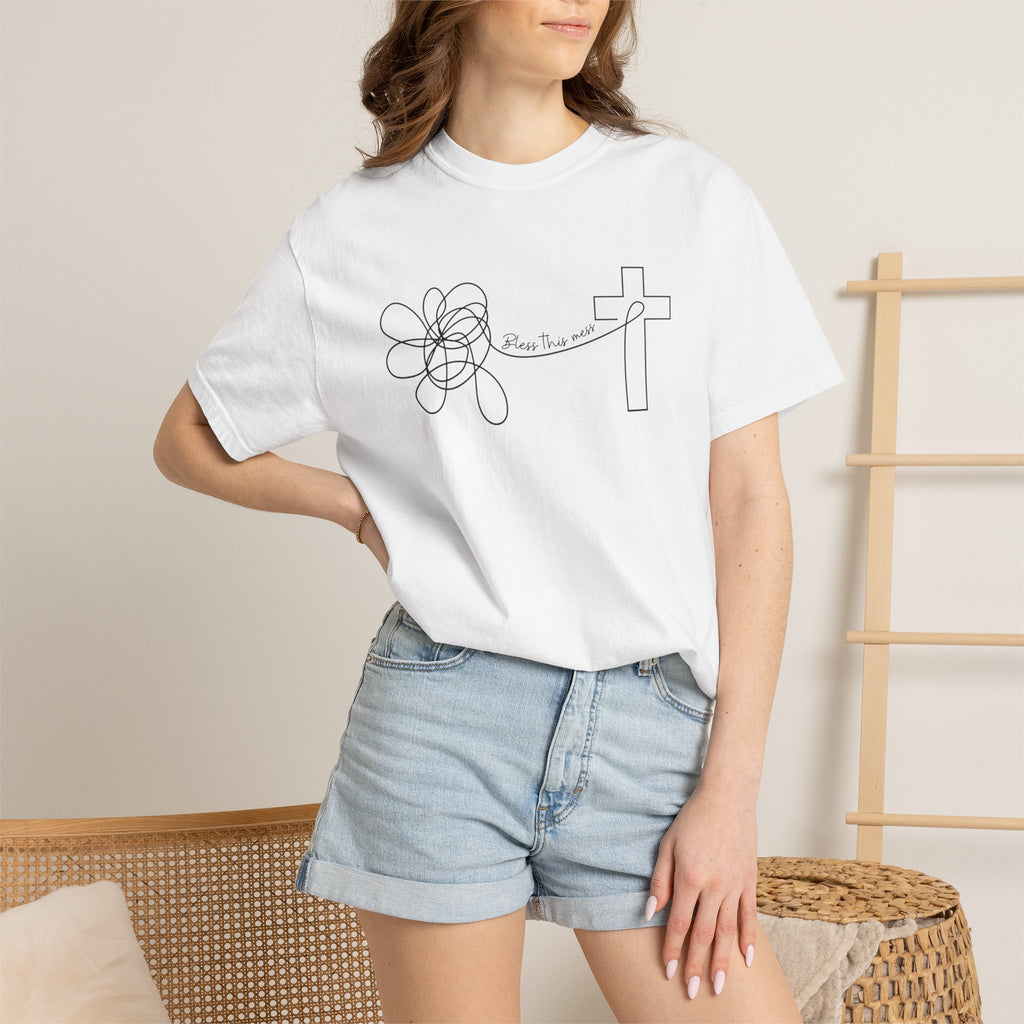 Bless this mess Unisex Garment-Dyed T-shirt