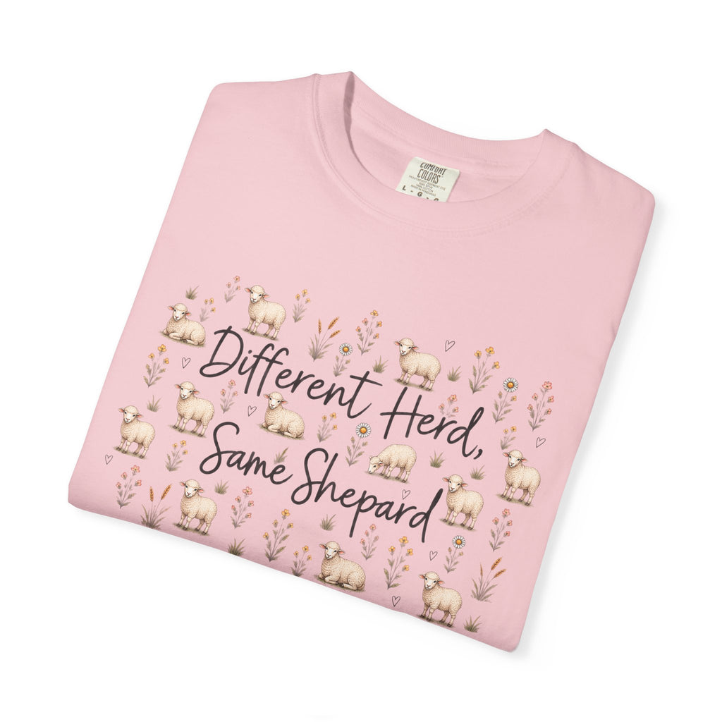 Different Herd, Same shepherd Unisex Garment-Dyed T-shirt