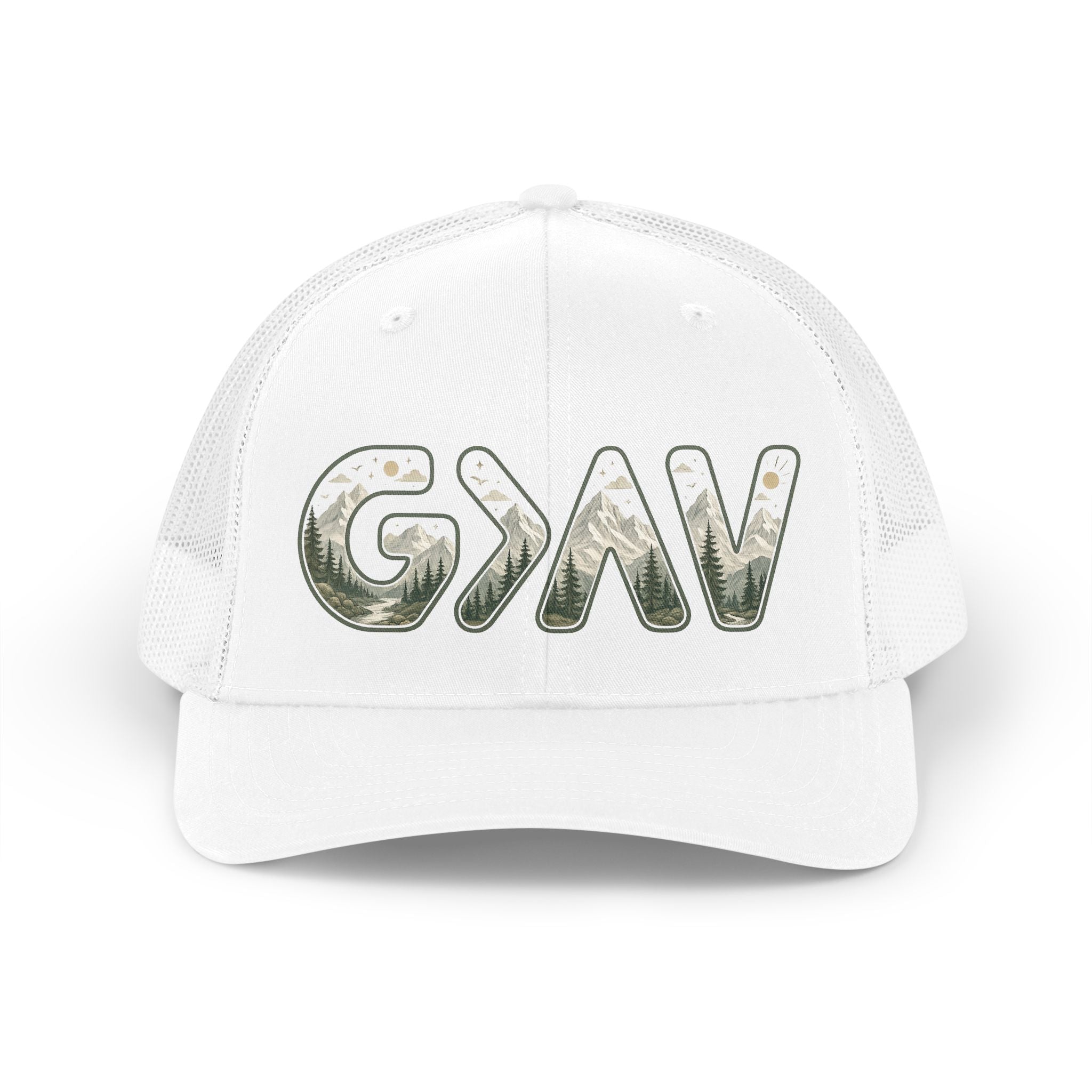 God is greater Trucker Retro Hat