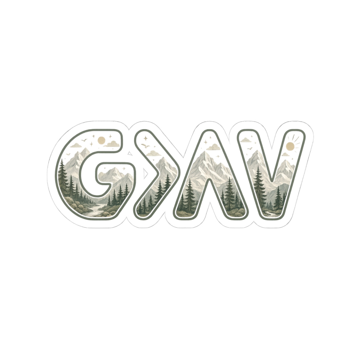 God is greater Kiss-Cut Stickers