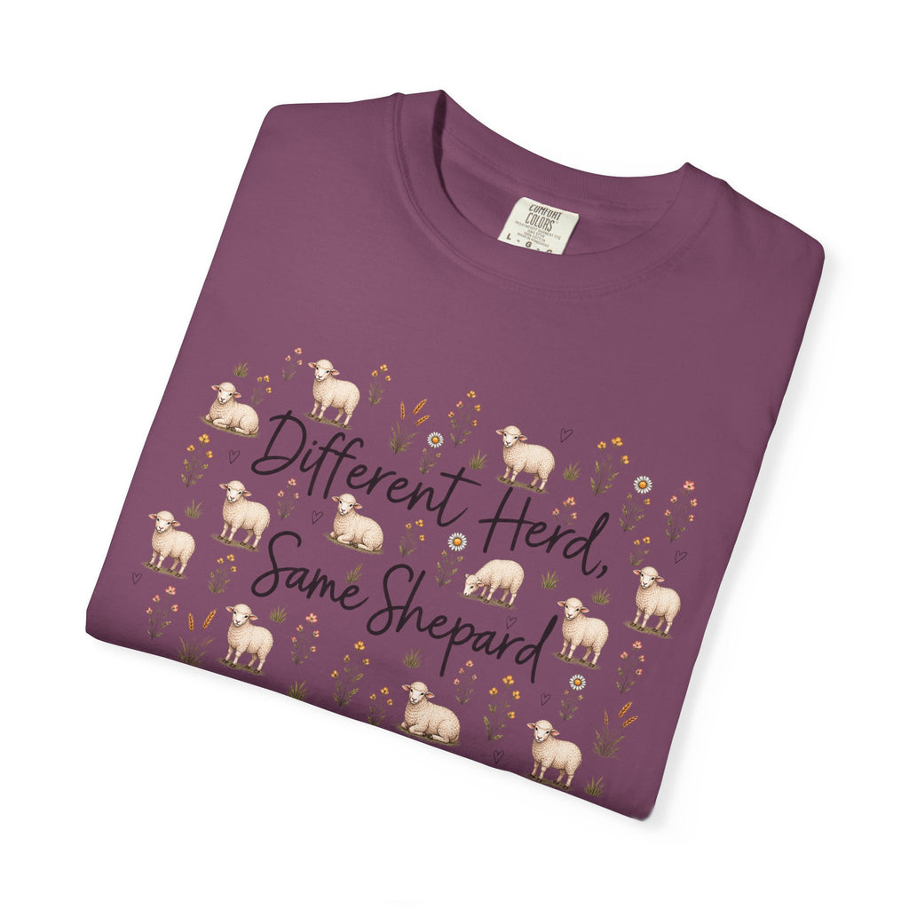 Different Herd, Same shepherd Unisex Garment-Dyed T-shirt