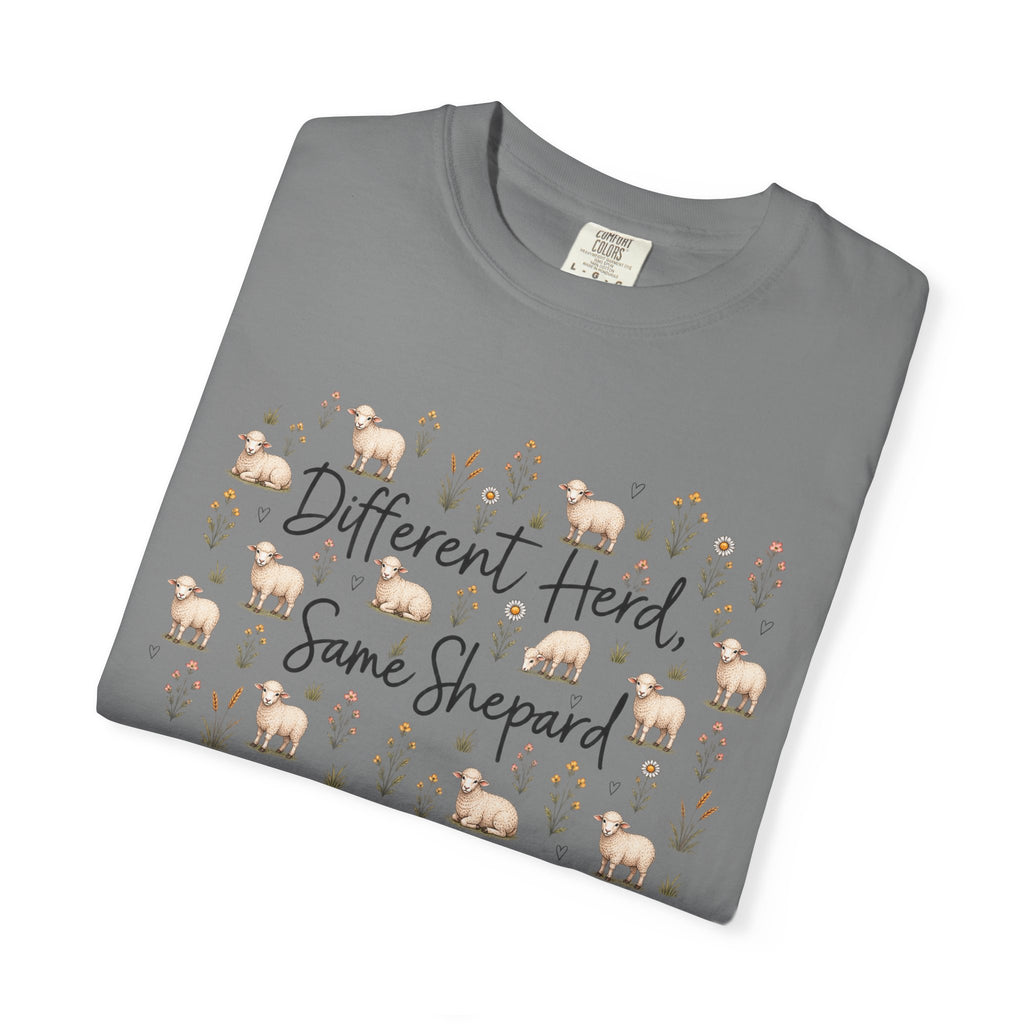 Different Herd, Same shepherd Unisex Garment-Dyed T-shirt