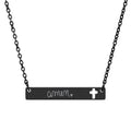 Amen Cutout Cross Bar Necklace (Engraving)