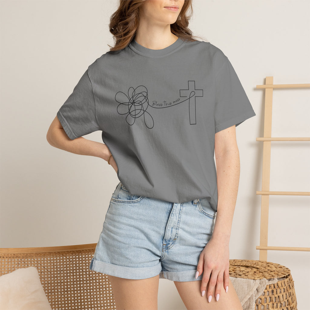 Bless this mess Unisex Garment-Dyed T-shirt