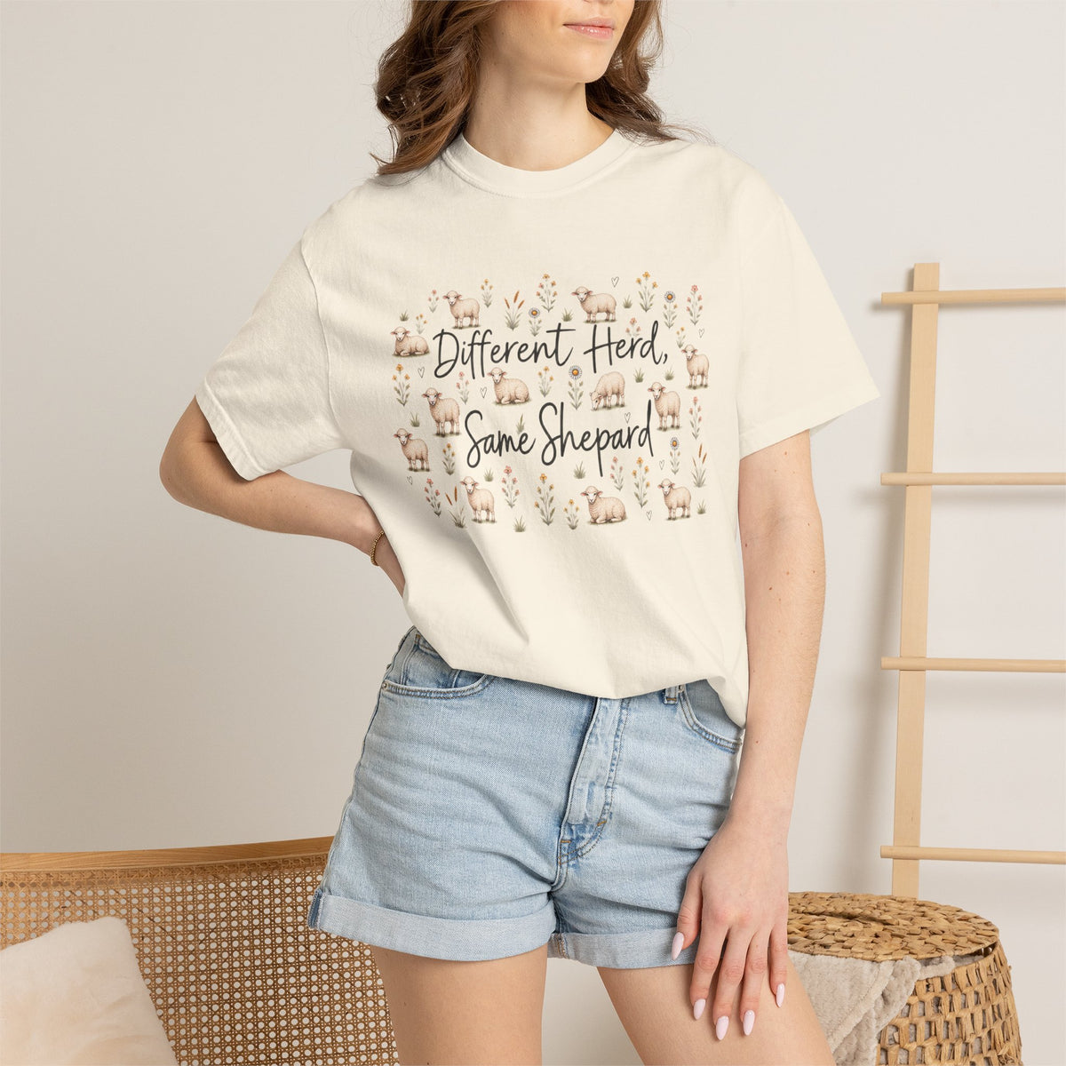 Different Herd, Same shepherd Unisex Garment-Dyed T-shirt