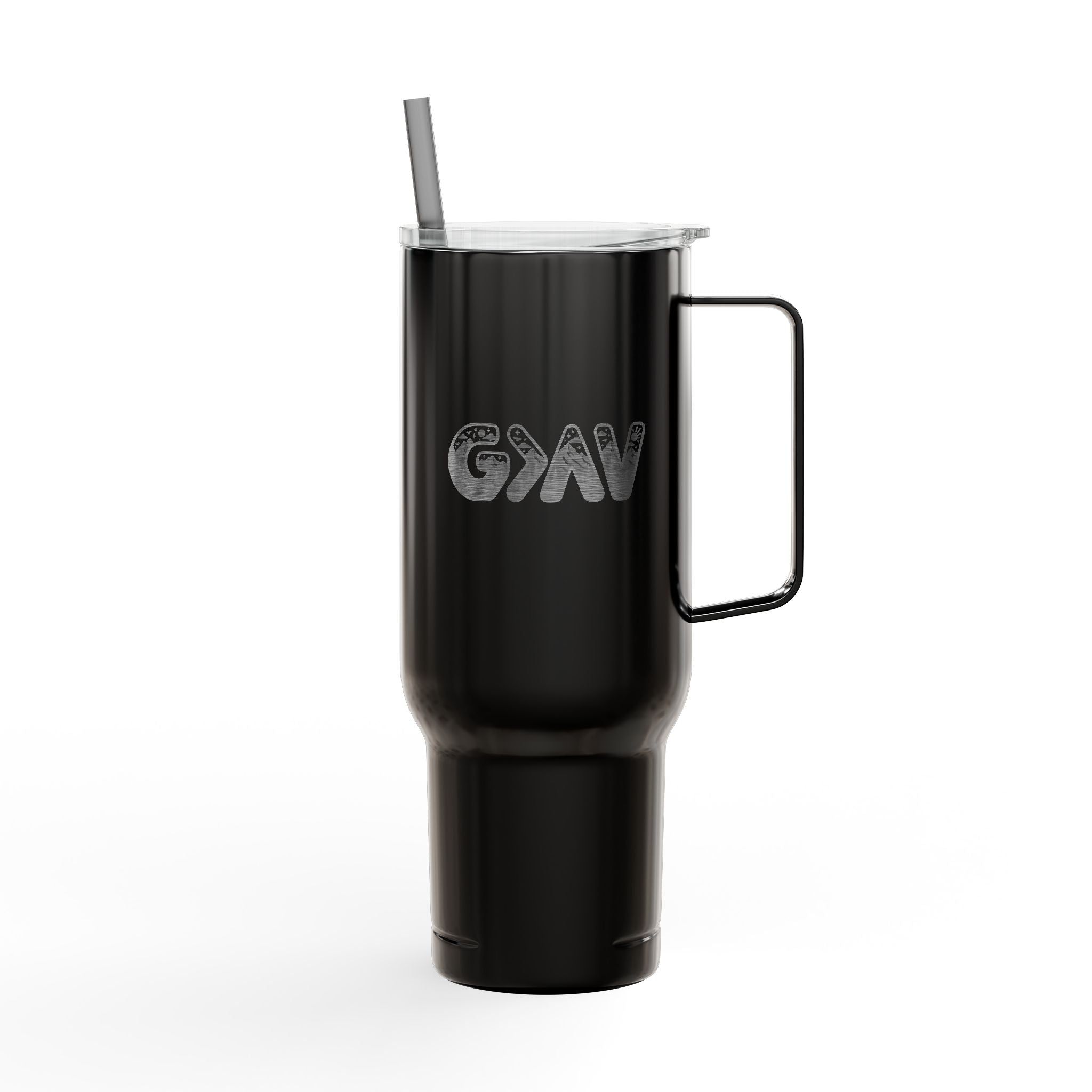God is greater Insulated Tumbler with Lid, 40oz (Engraving)