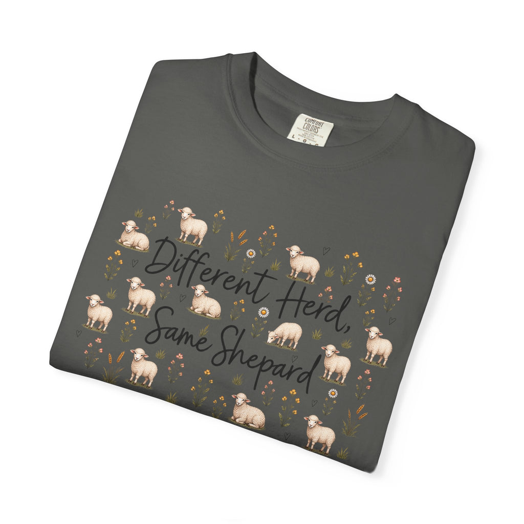 Different Herd, Same shepherd Unisex Garment-Dyed T-shirt