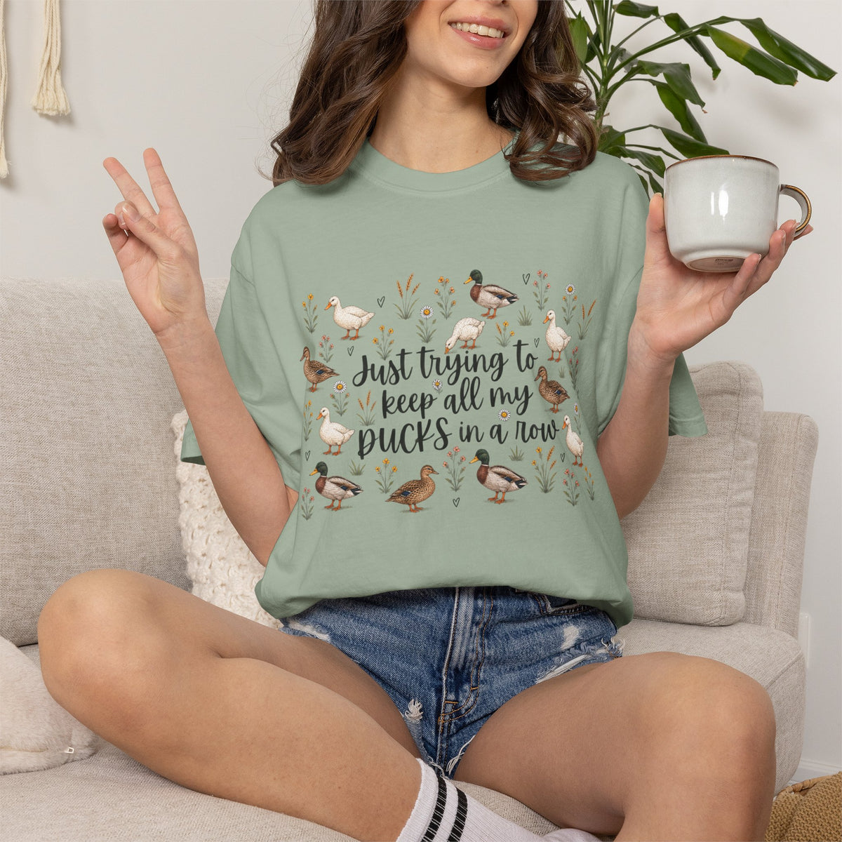 Ducks in a Row Unisex Garment-Dyed T-shirt