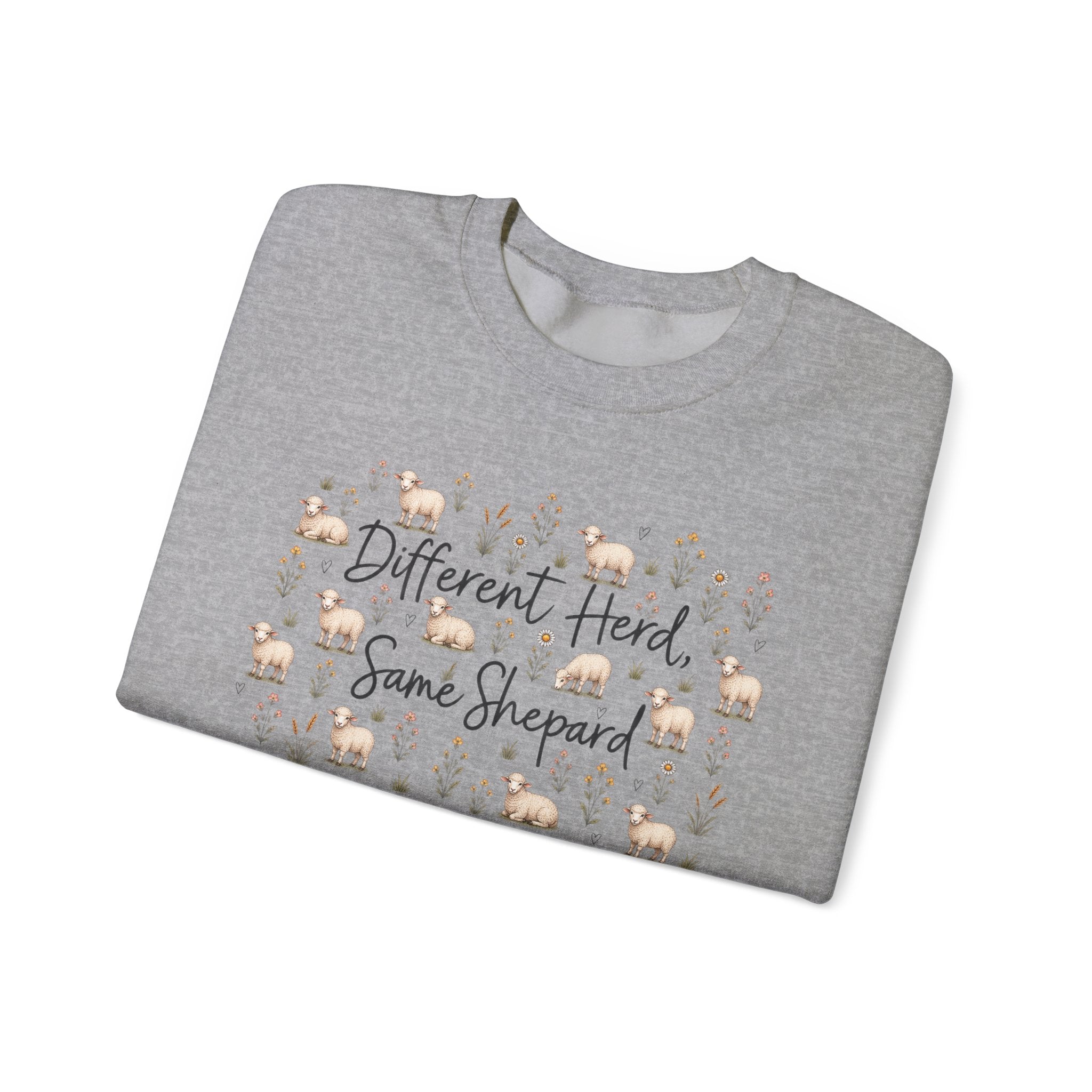 Different herd, same shepherd Unisex Heavy Blend™ Crewneck Sweatshirt