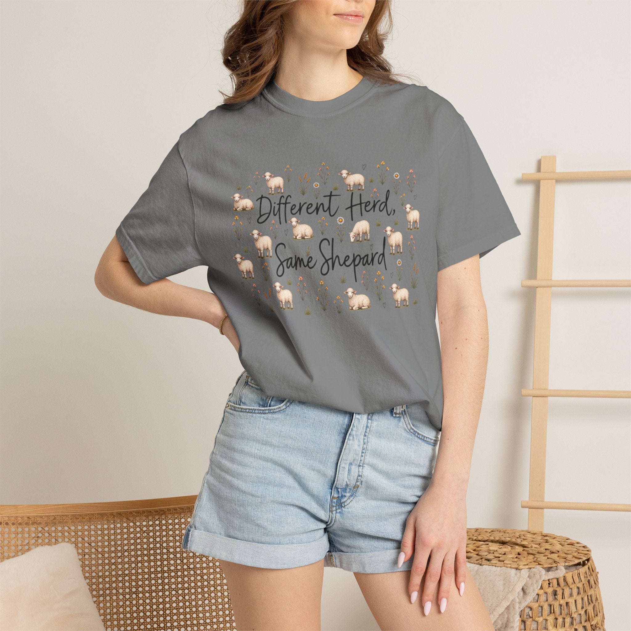 Different Herd, Same shepherd Unisex Garment-Dyed T-shirt