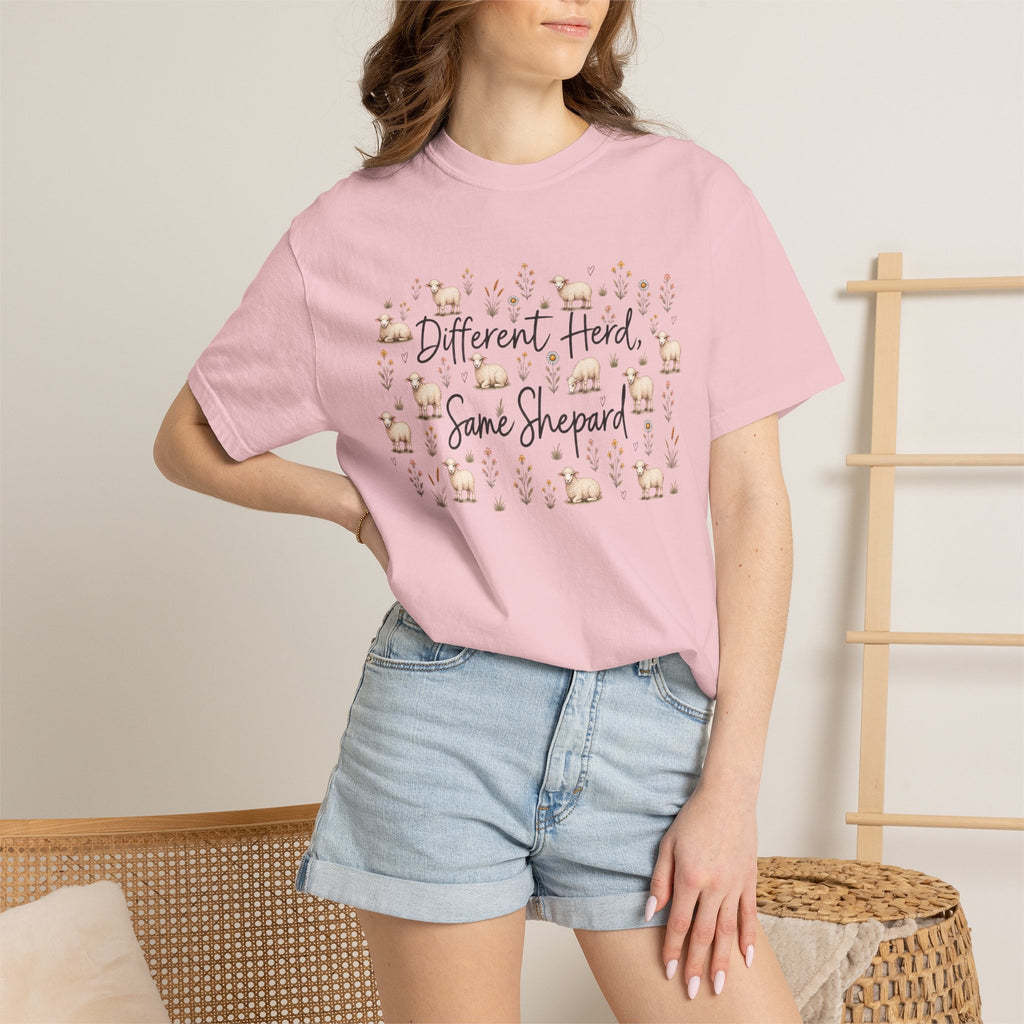 Different Herd, Same shepherd Unisex Garment-Dyed T-shirt