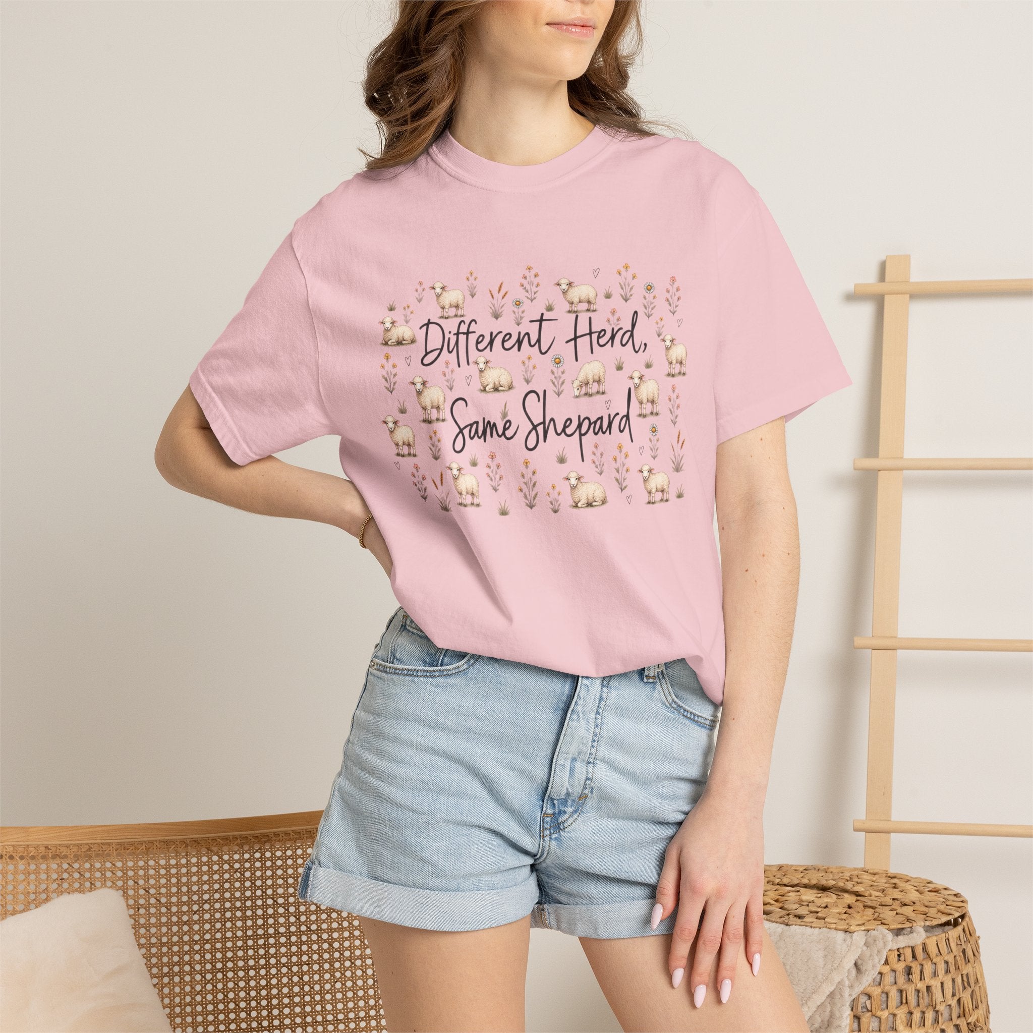 Different Herd, Same shepherd Unisex Garment-Dyed T-shirt