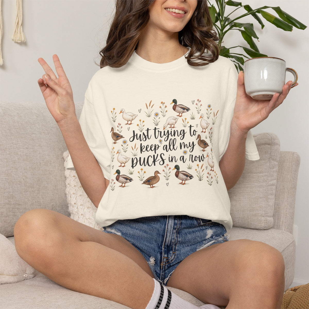 Ducks in a Row Unisex Garment-Dyed T-shirt